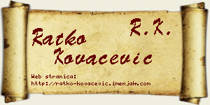 Ratko Kovačević vizit kartica